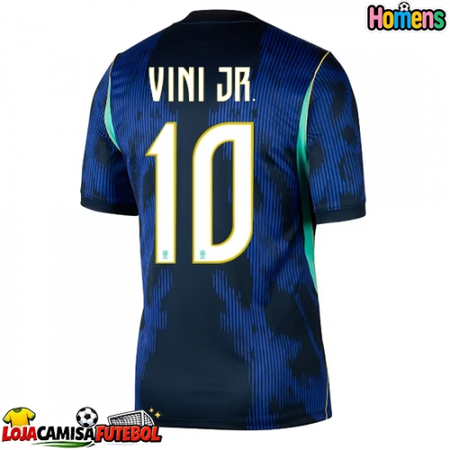Camisa de Futebol Brasil Vinicius Junior #10 Equipamento Secundário Mundo 2026 Manga Curta